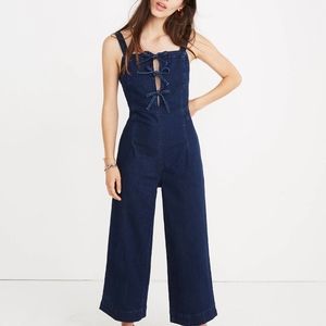 Denim Tie-Front Jumpsuit
Size 4